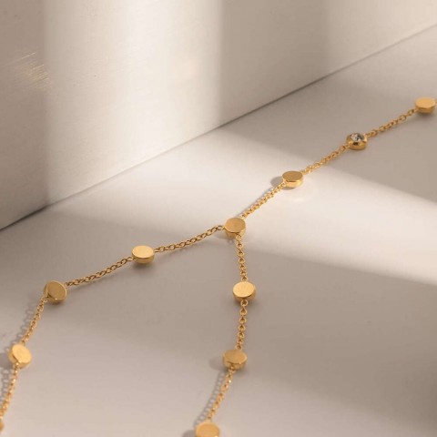 InStyle Gold Stainless Steel Tassel Pendant Y-Shaped Necklace for Women