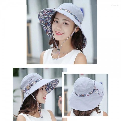 Colorful Women's Beret Hat with Big Brim for Summer Sun Protection