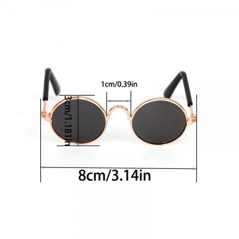 Cute Retro Metal & Resin Cat Sunglasses 2024 Multi-Color for Small Pets dh3628137