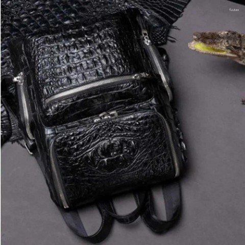 Dongou Men's Large Capacity Crocodile Travel Backpack for Business & Leisure