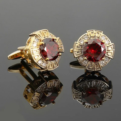 French Style Premium Copper Crystal Cufflinks for Men