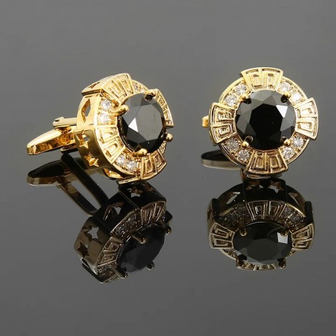 French Style Premium Copper Crystal Cufflinks for Men