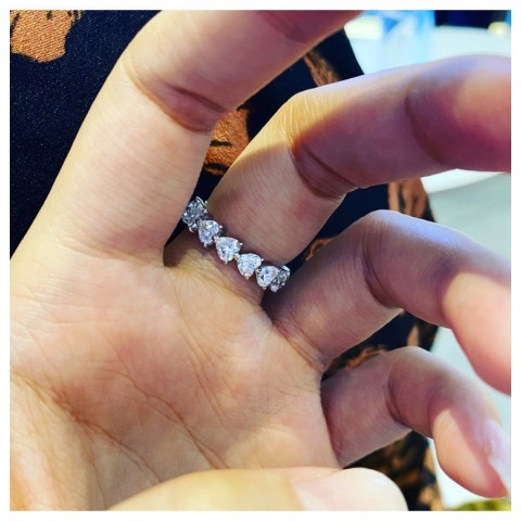 Heart-Shaped Sier Wedding Ring in Sterling Silver with 5A Cubic Zirconia