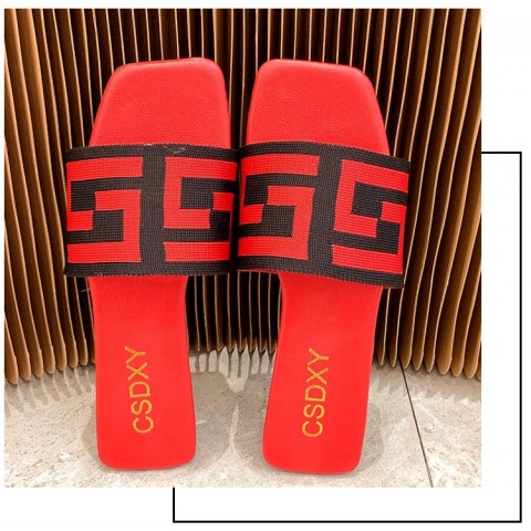 Embroidered Letter Summer Slippers for Women - Comfortable Flat Slippers