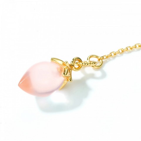 ALLNOEL Natural Rose Quartz Sterling Silver Dangle Earrings for Women Lily of the Valley Romance