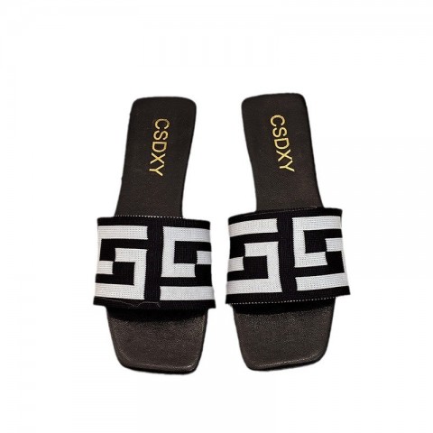 Embroidered Letter Summer Slippers for Women - Comfortable Flat Slippers
