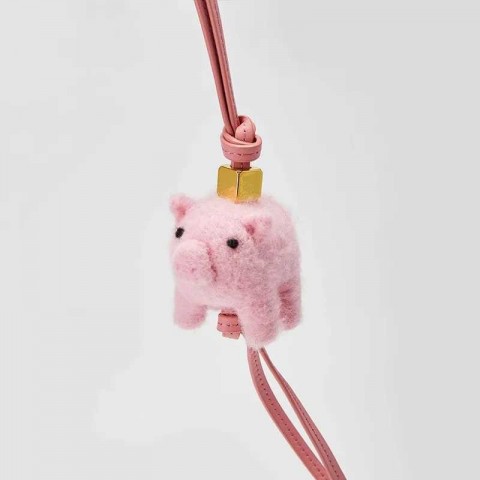 Handmade Sheepskin Rope Keychains for Boys - Cute Otter and Panda Charms