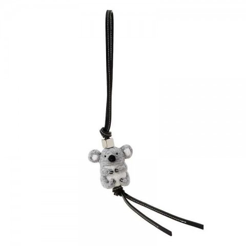 Handmade Sheepskin Rope Keychains for Boys - Cute Otter and Panda Charms
