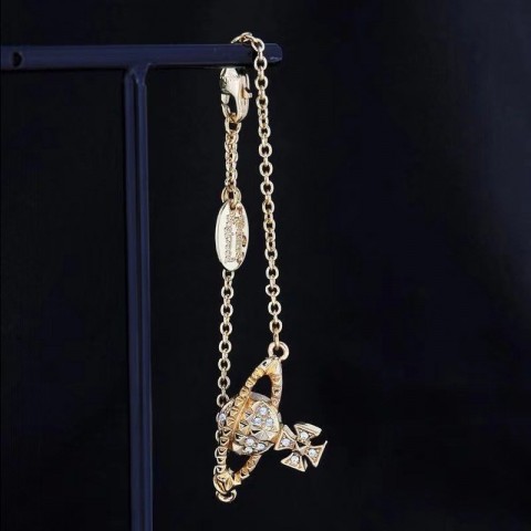Vivienne Westwood Inspired Saturn Charm Bracelet for Women
