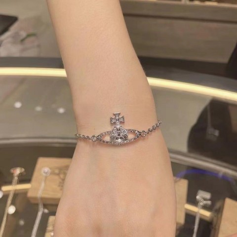 Vivienne Westwood Inspired Saturn Charm Bracelet for Women