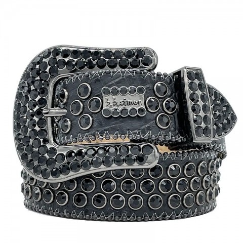 Luxury Genuine Leather Belts with Crystal Buckle for Men and Women