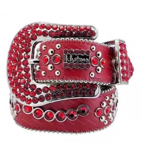 Luxury Genuine Leather Belts with Crystal Buckle for Men and Women