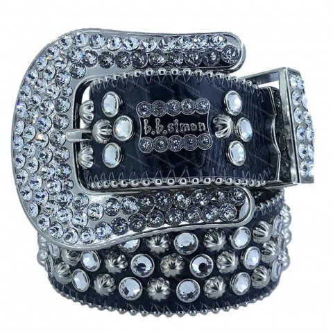 Luxury Genuine Leather Belts with Crystal Buckle for Men and Women