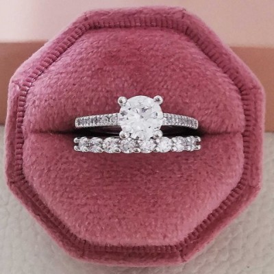 DAYSOE Women's Gothic Couple Rings with Heart Pattern in White Gold