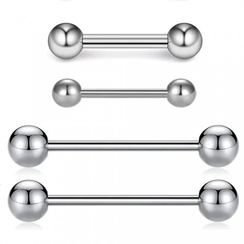14g Steel Tongue Rod Barbell Buckle Jewelry in 16mm, 19mm, 22mm Sizes