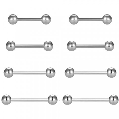 14g Steel Tongue Rod Barbell Buckle Jewelry in 16mm, 19mm, 22mm Sizes