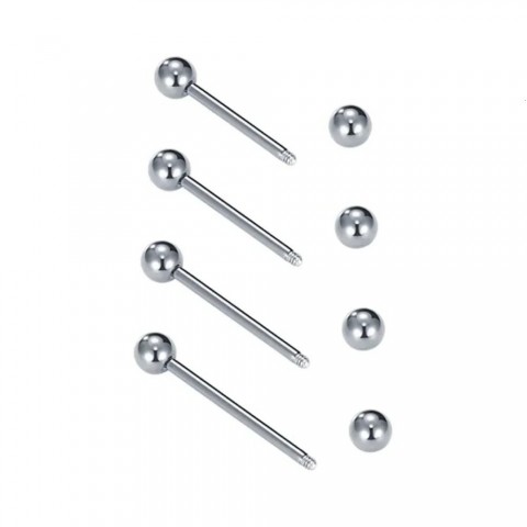 14g Steel Tongue Rod Barbell Buckle Jewelry in 16mm, 19mm, 22mm Sizes