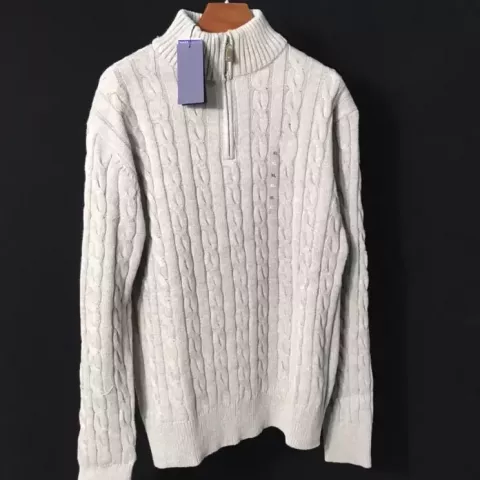 Mens Fashion Thick Turtle Neck Pullover Sweater with Zipper, Warm Slim Fit Cotton Blend