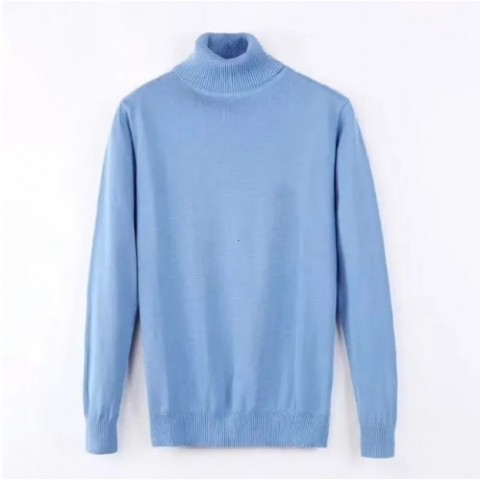 Mens Fashion Thick Turtle Neck Pullover Sweater with Zipper, Warm Slim Fit Cotton Blend