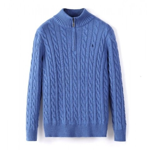Mens Fashion Thick Turtle Neck Pullover Sweater with Zipper, Warm Slim Fit Cotton Blend