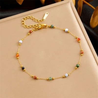 DIEYURO Women's Trendy Non-Fading Gold Stainless Steel Tennis Bracelet 2024
