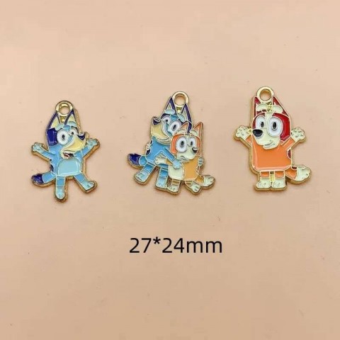 Cartoon Anime Dog Charm Set for Jewelry Making - 10 Pcs Gold Plated Alloy Metal