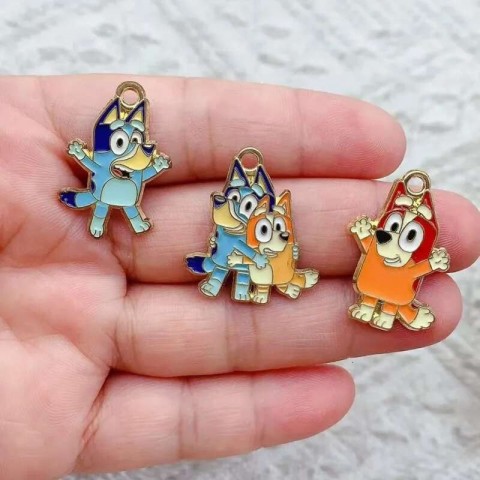 Cartoon Anime Dog Charm Set for Jewelry Making - 10 Pcs Gold Plated Alloy Metal