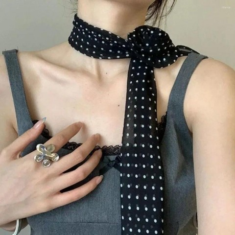Elegant Satin Scarf with Rose Design - Soft Chiffon for Women