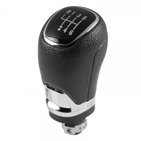 Chrome Leather Gear Shift Knob with Gaitor Boot Cover for Skoda Octavia A5 A6