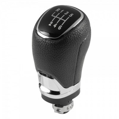 Chrome Leather Gear Shift Knob with Gaitor Boot Cover for Skoda Octavia A5 A6