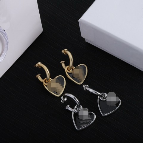 Women's Versatile Medusa Portrait Heart Earrings with 18K Gold Plated Brass and Diamonds