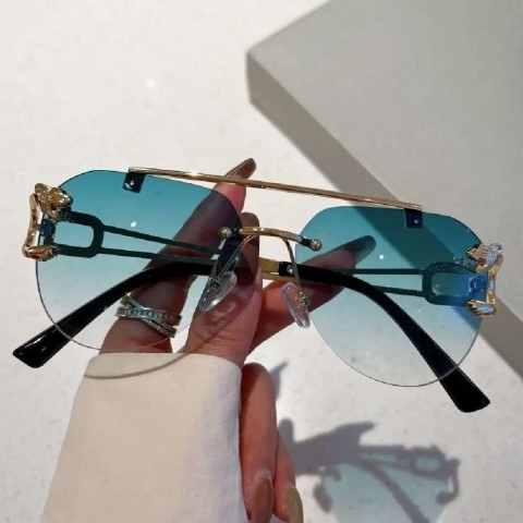 Vintage Rimless Gradient Sunglasses for Men and Women