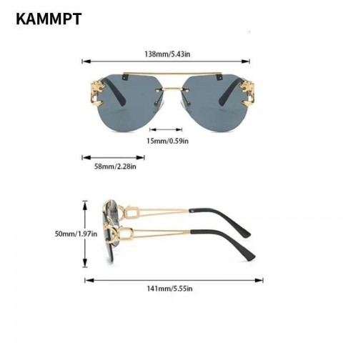 Vintage Rimless Gradient Sunglasses for Men and Women