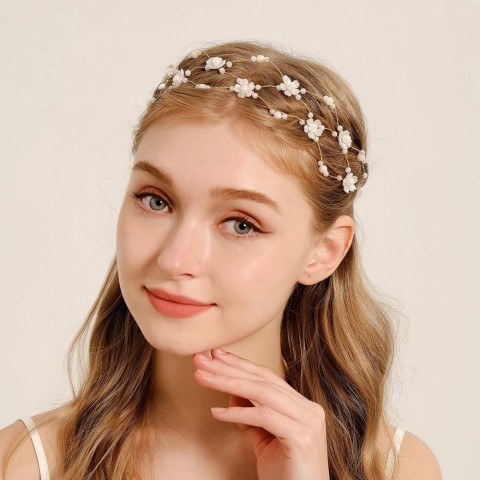 Delicate Handmade Pearl Headband for Women - Wedding Tiara Accessory by Wedding1