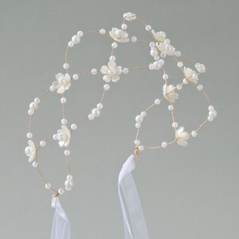 Delicate Handmade Pearl Headband for Women - Wedding Tiara Accessory by Wedding1