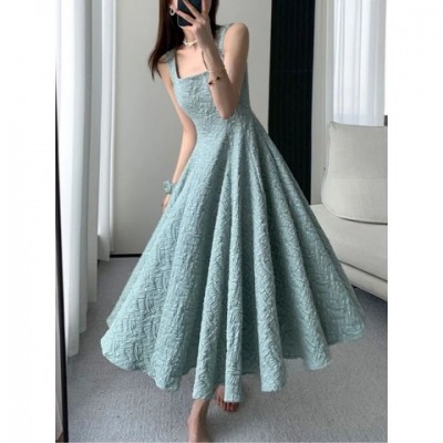Women's Elegant Vintage Y2K Floor-Length Chiffon Slip Dress Green