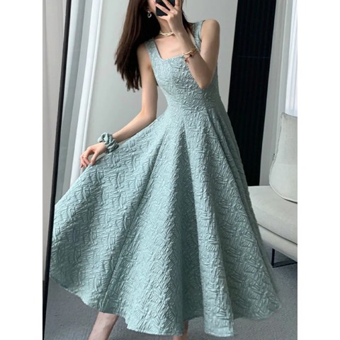 Women's Elegant Vintage Y2K Floor-Length Chiffon Slip Dress Green