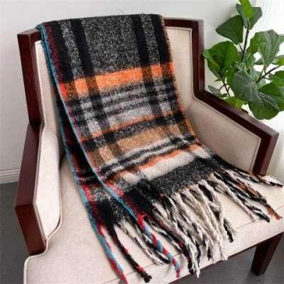 Warm Casual Plaid Cashmere Scarf for Men and Women