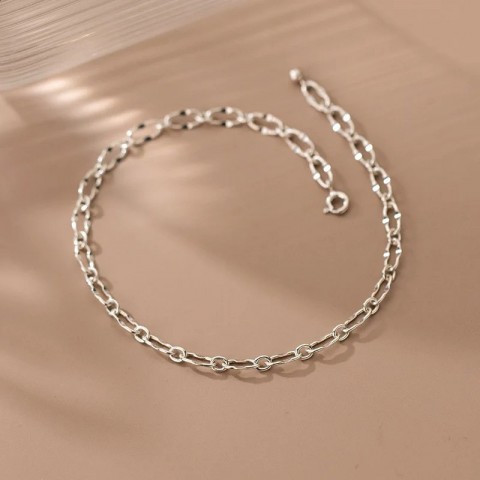 Minimalist 925 Sterling Silver Anklet for Women, 24 CM Chain Foot Jewelry