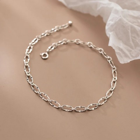 Minimalist 925 Sterling Silver Anklet for Women, 24 CM Chain Foot Jewelry