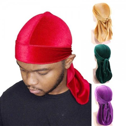 Unisex Velvet Breathable Bandana Hat & Durag - Multifunctional Headwrap for Men & Women
