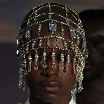 Glam Crystal Fringe Tiara for Women - Wedding Hair Accessory Rhinestone Decor 250420
