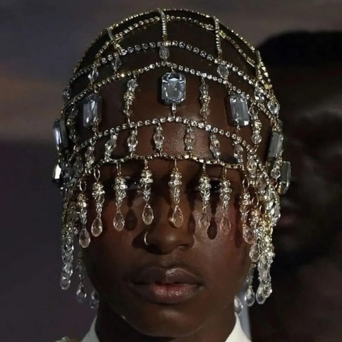 Glam Crystal Fringe Tiara for Women - Wedding Hair Accessory Rhinestone Decor 250420