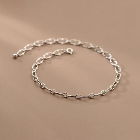 Minimalist 925 Sterling Silver Anklet for Women, 24 CM Chain Foot Jewelry