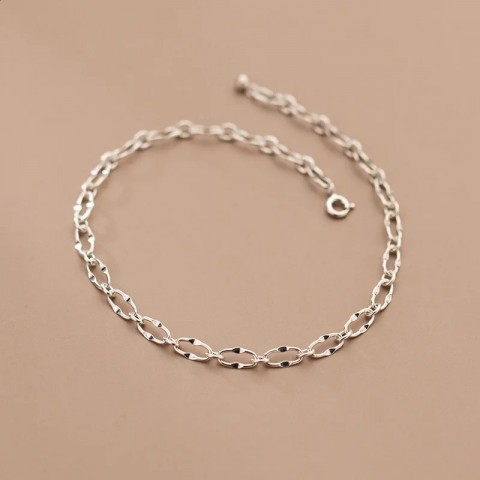 Minimalist 925 Sterling Silver Anklet for Women, 24 CM Chain Foot Jewelry