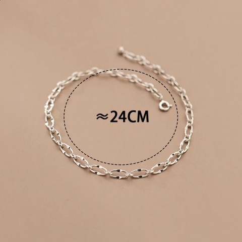 Minimalist 925 Sterling Silver Anklet for Women, 24 CM Chain Foot Jewelry