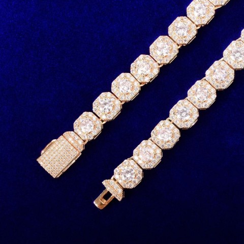 Men's Real Gold Plated Chain Bubble Letter Bracelet