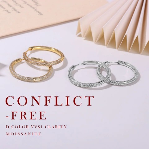 Luxury Women's 30mm 18K Gold-Plated Silver Hoop Earrings - Elegant Bohemian Beach Jewelry