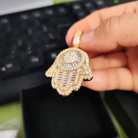 Elegant 5A Zircon Gold Plated Hip Hop Vintage Pendant Necklace Unisex Gift