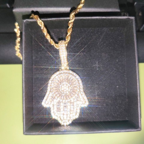 Elegant 5A Zircon Gold Plated Hip Hop Vintage Pendant Necklace Unisex Gift